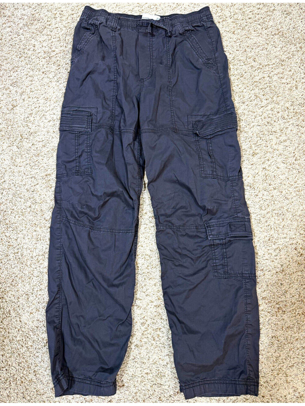 Abercrombie Kids Cargo Jogger Pants Youth 15/16 Regular Gray Pull-On Y2K